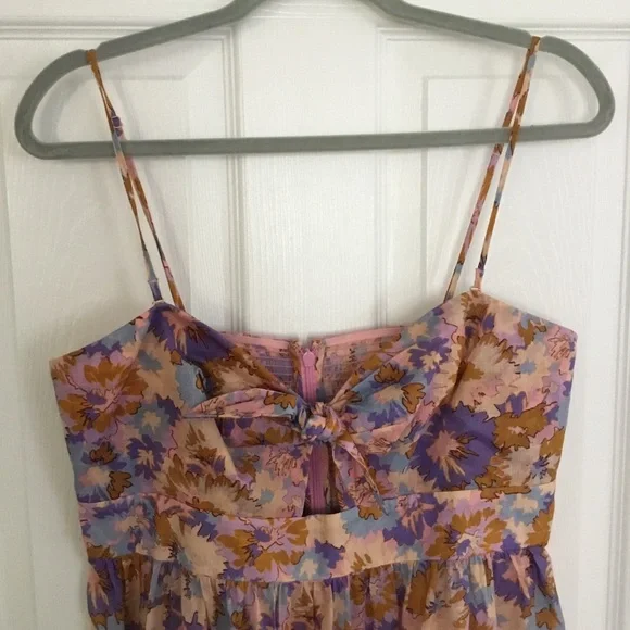 Zimmermann Violet cotton tie front midi floral dress ALTERED - Picture 4 of 9